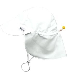 Green Sprouts Baby Kids UPF 50+ White Eco Sun Flap Hat Visor. 9-18 Months. NEW.